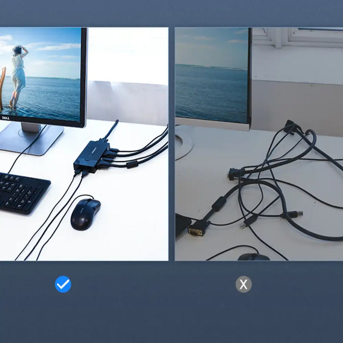 Ugreen 30357 KVM Switch - Black - KVM switches<<<HurtelXML