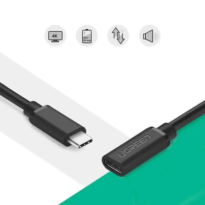 Ugreen 40574 USB-C - USB-C 5Gb/s cable 0.5m - black - Cell phone cables<<<HurtelXML