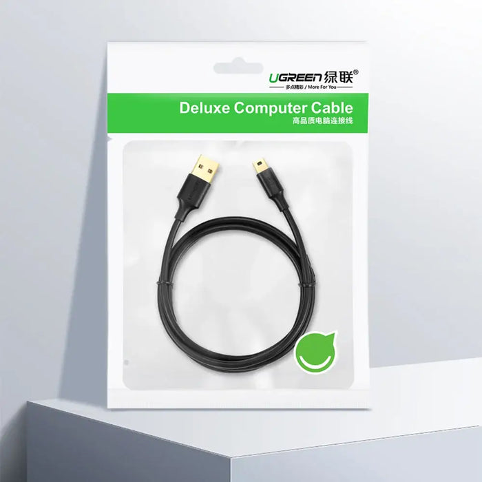 Ugreen 5 pin gold-plated USB cable - mini USB 0.25m black (US132) - Cell phone cables<<<HurtelXML