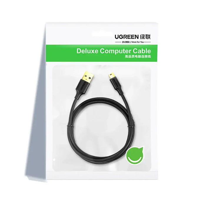Ugreen 5 pin gold-plated USB cable - mini USB 0.5m black (US132) - Cell phone cables<<<HurtelXML