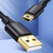 Ugreen 5 pin gold-plated USB cable - mini USB 0.5m black (US132) - Cell phone cables<<<HurtelXML