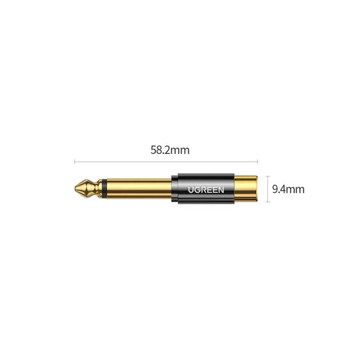Ugreen 6.35mm jack adapter (male) to RCA (female) gold (AV169 80731) - Audio adapters<<<HurtelXML