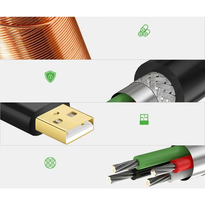 Ugreen active cable USB 2.0 extension cable 480 Mbps 5 m black (US121 10319) - Cell phone cables<<<HurtelXML
