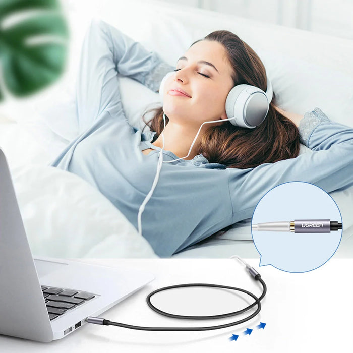 Ugreen adapter cable extension AUX mini jack 3.5 mm 1.5m blue (AV118) - Audio cables<<<HurtelXML