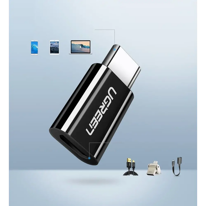 Ugreen adapter micro USB to USB Type C adapter black (30391) - USB adapters<<<HurtelXML