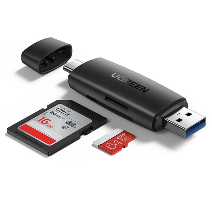 Ugreen adapter SD / micro SD card reader (USB-A / USB-C) black (CM304) - Flash card readers<<<HurtelXML