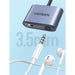 Ugreen audio adapter USB Type C (male) - USB Type C PD QC (female) + 3.5mm mini jack (female) gray (CM231) - USB