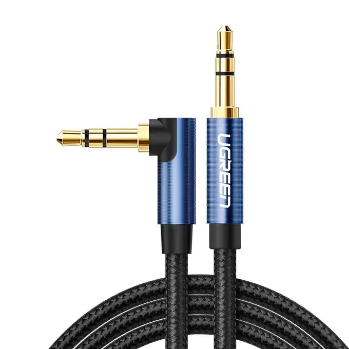 Ugreen audio cable AUX angled minijack 3.5 mm 2m blue (AV112) - Audio cables<<<HurtelXML