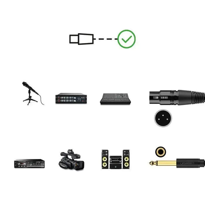 Ugreen audio cable Microphone cable to XLR microphone (female) - 6.35 mm jack (male) 3 m (AV131) - Audio