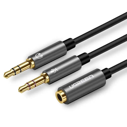 Ugreen AUX splitter cable 3.5 mm mini jack (female) - 2x 3.5 mm mini jack (male - microphone and headphones) black