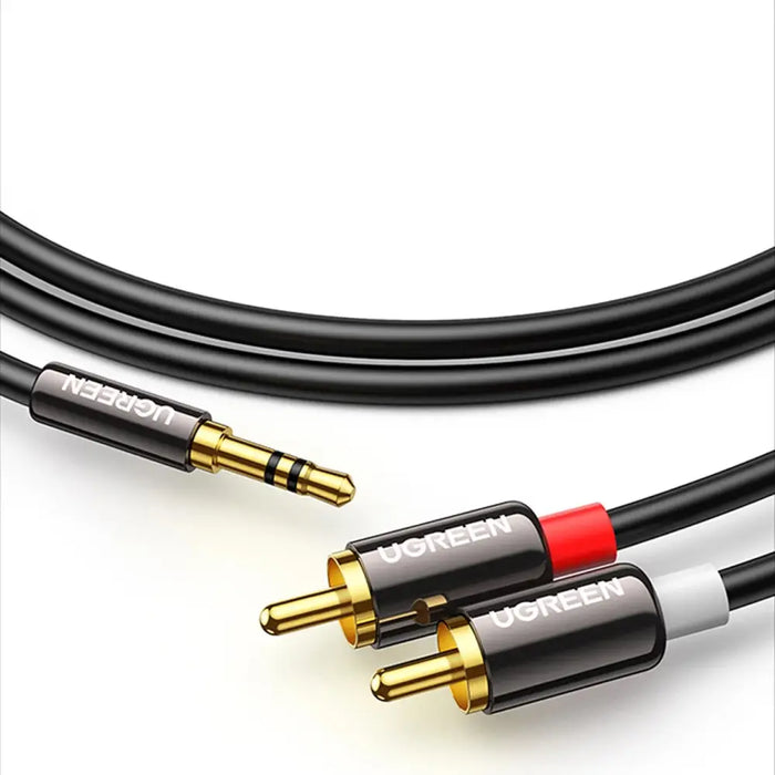 Ugreen AV116 10584 audio mini jack cable 3.5 mm (male) / 2RCA (male) 2m - black - Audio cables<<<HurtelXML
