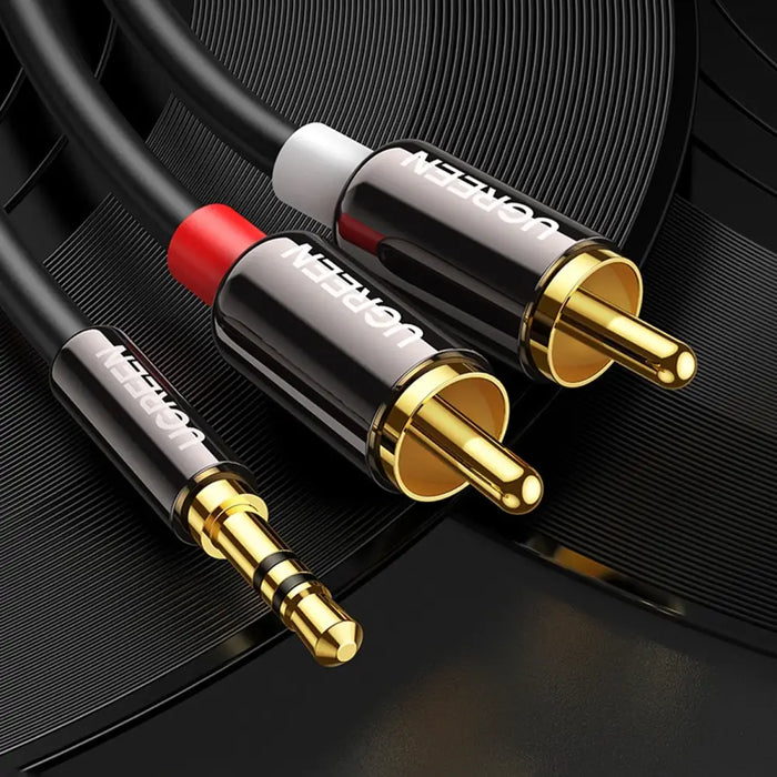 Ugreen AV116 10749 audio mini jack cable 3.5 mm (male) / 2RCA (male) 1m - black - Audio cables<<<HurtelXML