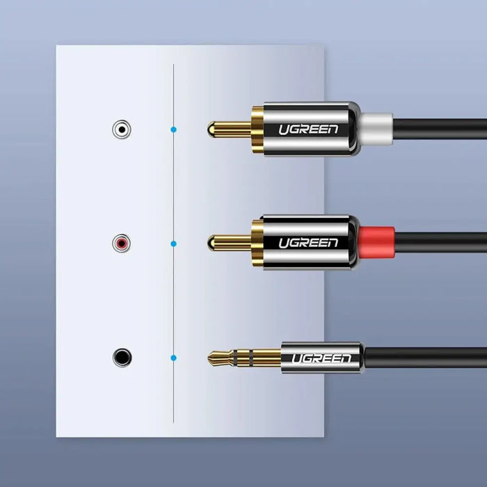 Ugreen AV116 10749 audio mini jack cable 3.5 mm (male) / 2RCA (male) 1m - black - Audio cables<<<HurtelXML