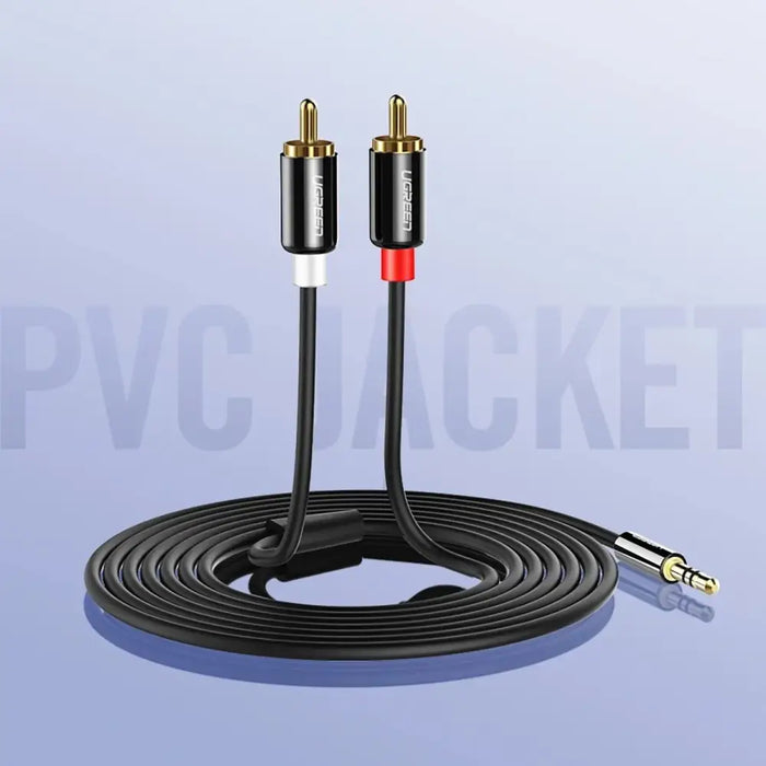 Ugreen AV116 10749 audio mini jack cable 3.5 mm (male) / 2RCA (male) 1m - black - Audio cables<<<HurtelXML