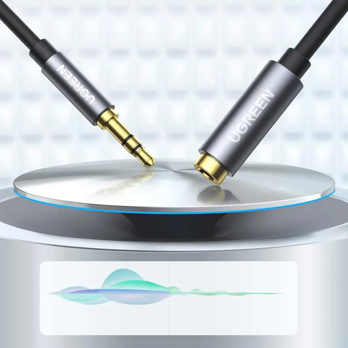 Ugreen AV118 10595 cable 3.5 mm mini jack (male) / 3.5 mm mini jack (female) 3m - silver - Audio cables<<<HurtelXML