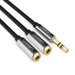 Ugreen AV123 headphone cable 3.5 mm minijack (male) - 2x 3.5 mm minijack (female) - black - Audio cables<<<HurtelXML