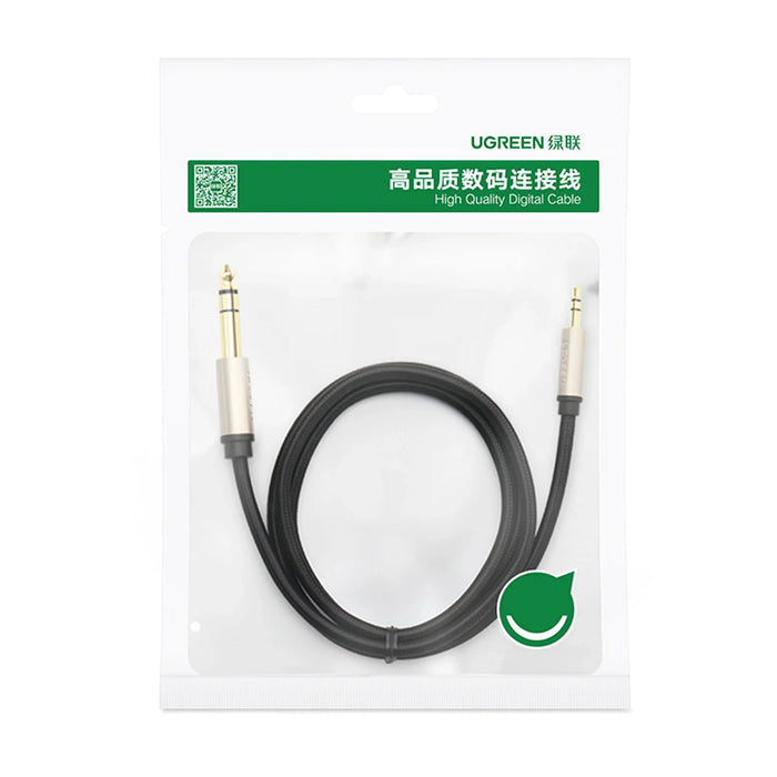 Ugreen AV127 10625 audio TRS cable mini jack 3.5mm / jack 6.35mm 1m - gray - Audio cables<<<HurtelXML