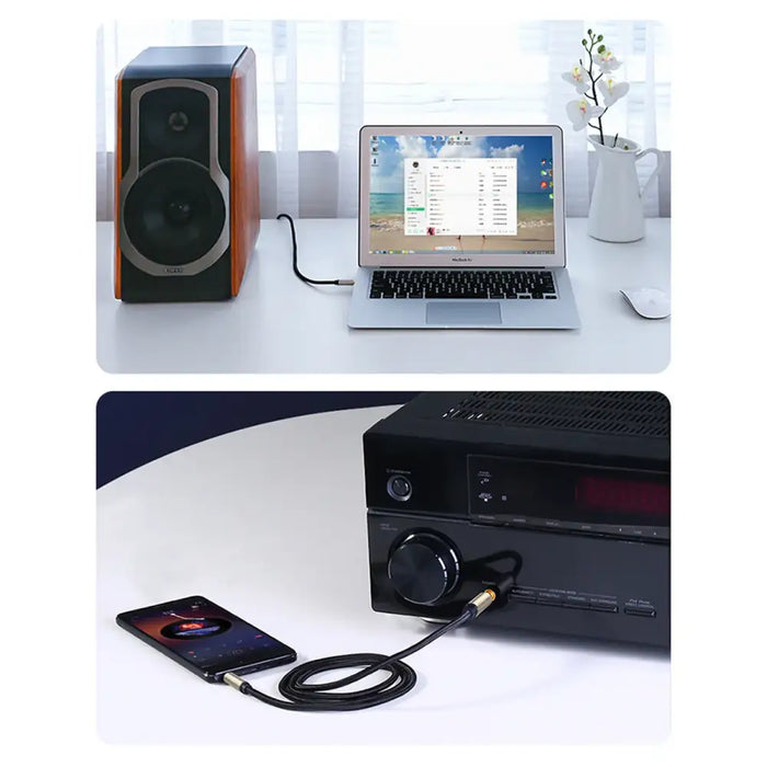 Ugreen AV127 10628 audio TRS cable mini jack 3.5mm / jack 6.35mm 2m - gray - Audio cables<<<HurtelXML
