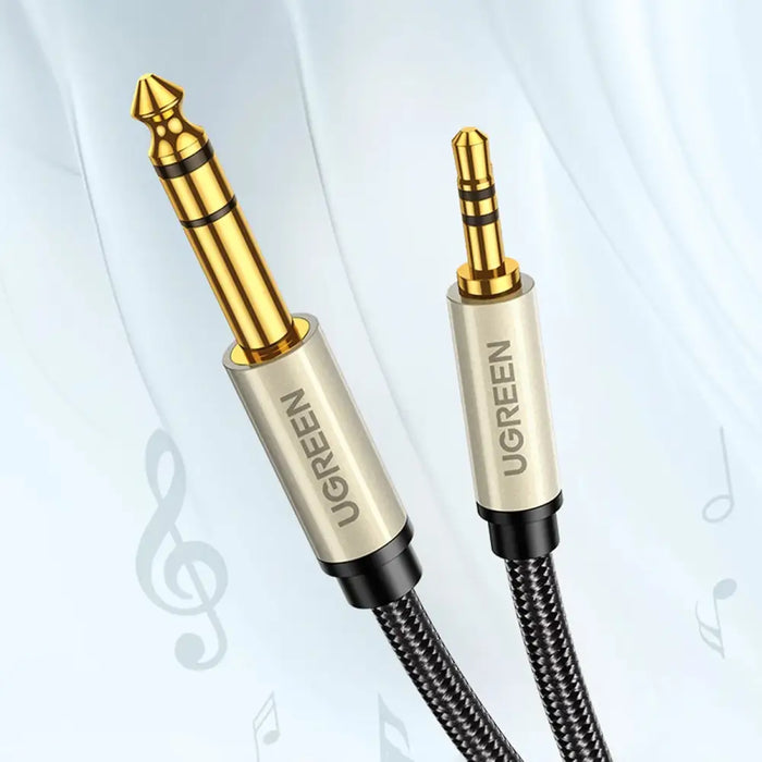 Ugreen AV127 10630 audio TRS cable mini jack 3.5mm / jack 6.35mm 5m - gray - Audio cables<<<HurtelXML
