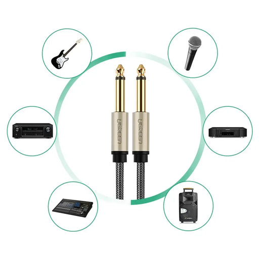 Ugreen AV128 10639 mono TS cable 6.35mm jack / 6.35mm jack 3m - gray - Audio cables<<<HurtelXML