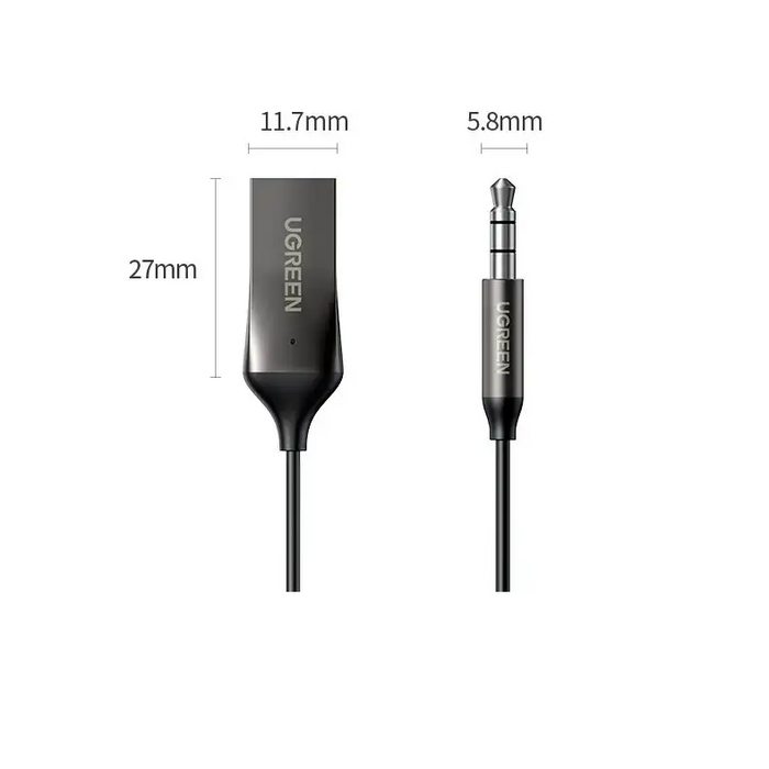 Ugreen Bluetooth 5.3 audio receiver USB cable audio adapter AUX jack black (70601 CM309) - Audio