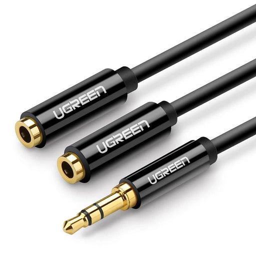 Ugreen cable 3.5 mm headphone splitter mini jack AUX 25cm black (20816) - Audio cables<<<HurtelXML