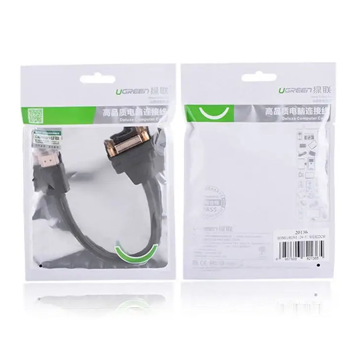 Ugreen cable cable adapter adapter DVI 24 + 5 pin (female) - HDMI (male) 22 cm black (20136) - Video cables<<<HurtelXML