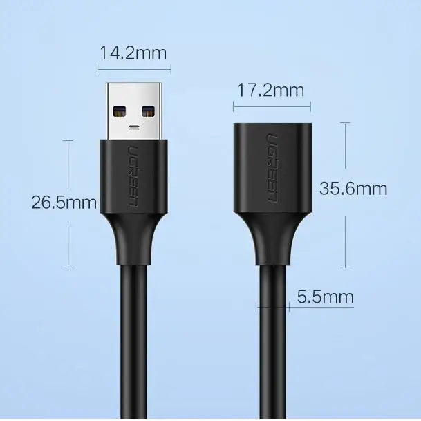 Ugreen cable cord extension adapter USB 3.0 (female) - USB 3.0 (male) 3 m black (US129 30127) - Cell phone