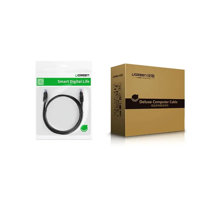 Ugreen Cable Ethernet patch cord RJ45 Cat 6 UTP 1000Mbps 1m black (20159) - Network cables<<<HurtelXML