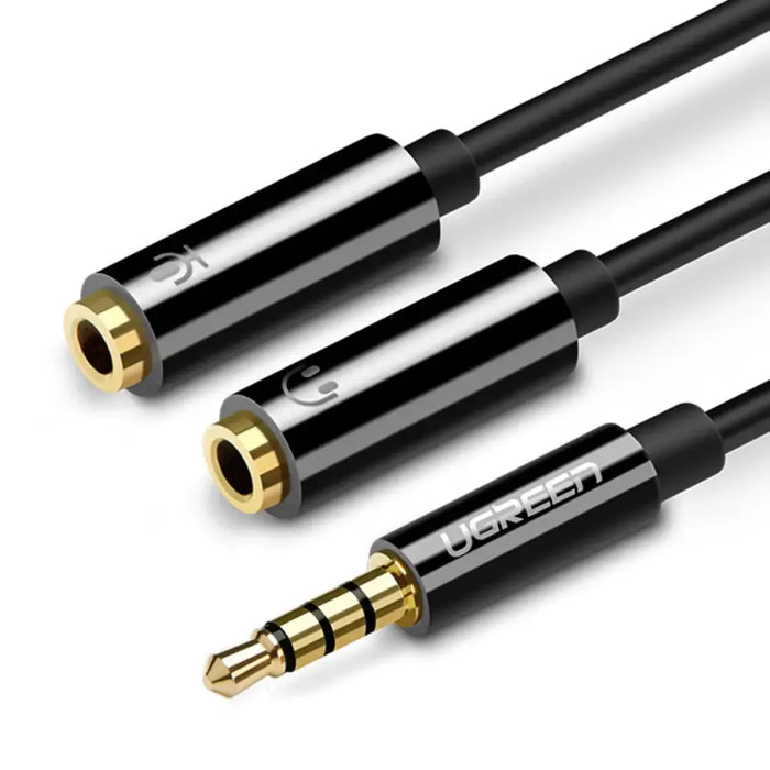 Ugreen cable cable headphone splitter mini jack 3.5 mm - 2 x mini jack 3.5 mm (microphone + stereo output) black