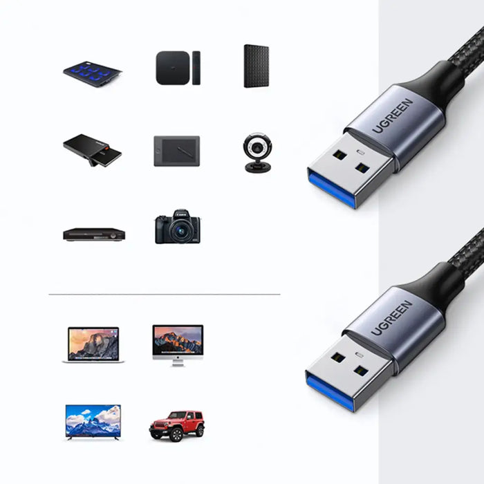Ugreen cable USB - USB 3.0 5Gb/s 2m gray (US373) - Cell phone cables<<<HurtelXML