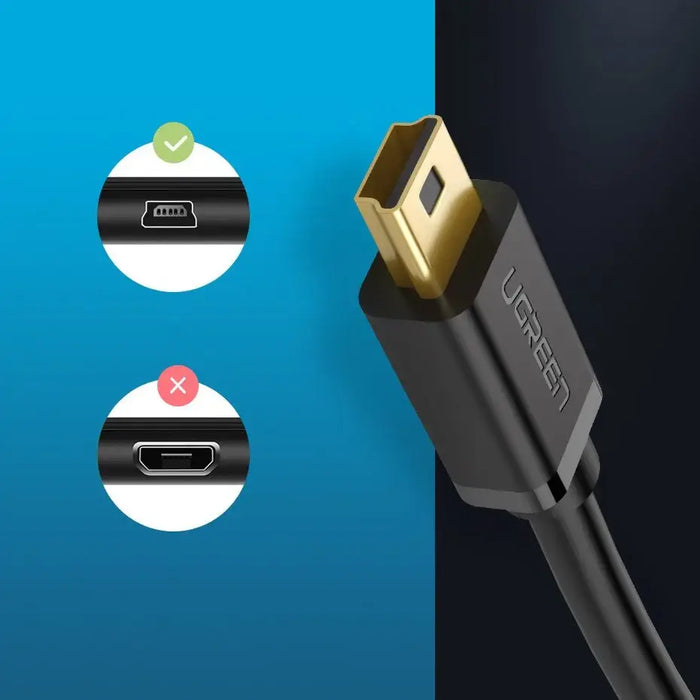 Ugreen cable USB - mini USB 480 Mbps 1 m black (US132 10355) - Cell phone cables<<<HurtelXML&&&USB