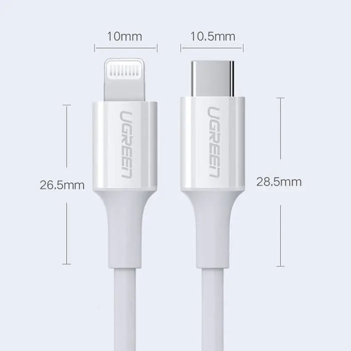 Ugreen cable USB Type C - Lightning 3A cable 0.25 m white (US171) - Cell phone cables<<<HurtelXML