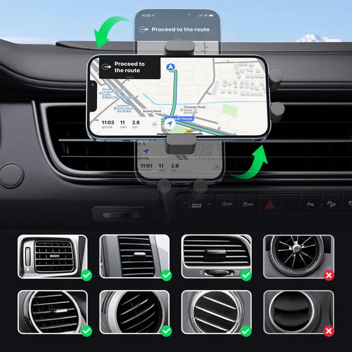 Ugreen Car Qi Wireless Charger 15W Car Phone Holder on Ventilation Grille Black (40118 CD256) - Cell phone USB