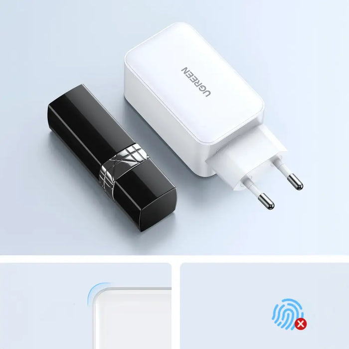 Ugreen CD244 65W USB-A / 2x USB-C GaN fast charger - white - Cell phone USB charger<<<HurtelXML&&&Зарядни