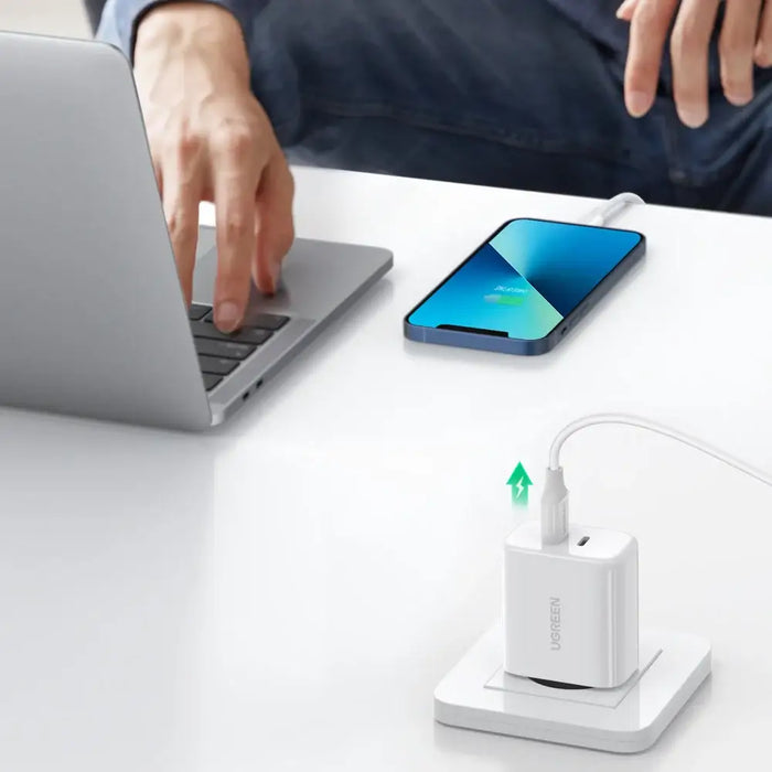 Ugreen charger 2x USB Type C 40W Power Delivery white (10343) - Cell phone USB charger<<<HurtelXML