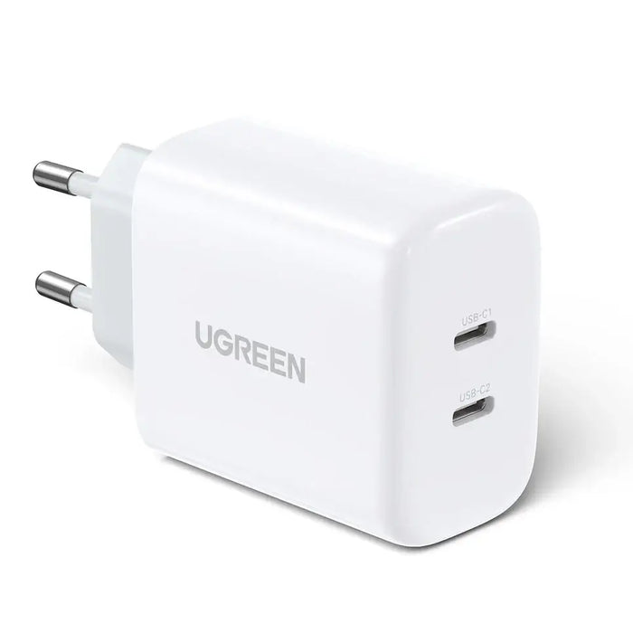 Ugreen charger 2x USB Type C 40W Power Delivery white (10343) - Cell phone USB charger<<<HurtelXML