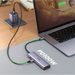 Ugreen CM512 90568 USB-C Adapter - 2x USB-A 3.0 / HDMI / RJ45 / SD and TF Card Reader / USB-C PD 100W - Gray - USB