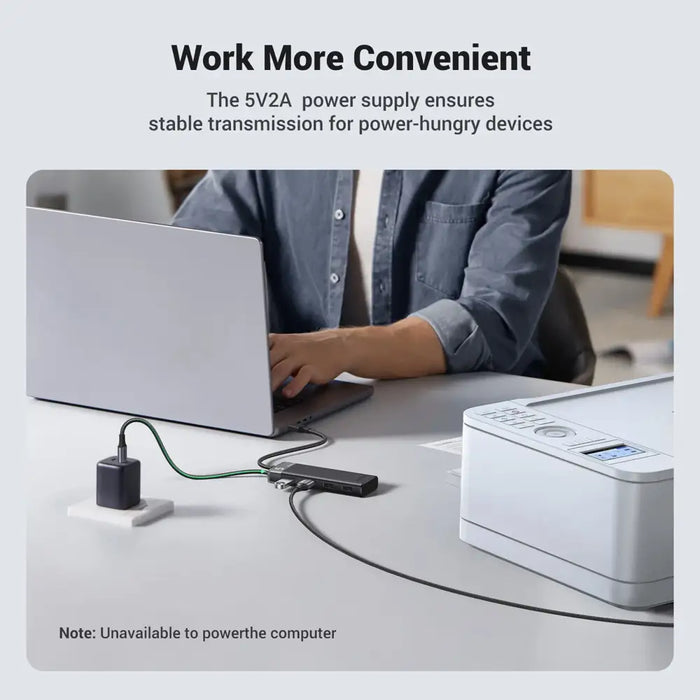 Ugreen CM653 HUB with 4 USB-A ports and USB-A power cable - black - USB hubs<<<HurtelXML
