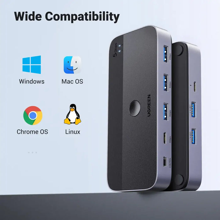 Ugreen CM662 USB 3.0 switch 2-in-4 switch + 2x USB-A cable - black - KVM switches<<<HurtelXML&&& switche