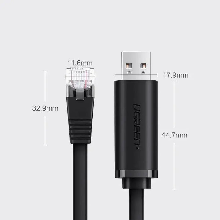 Ugreen console cable USB - Ethernet RJ45 1.5m black (CM204) - Network cables<<<HurtelXML