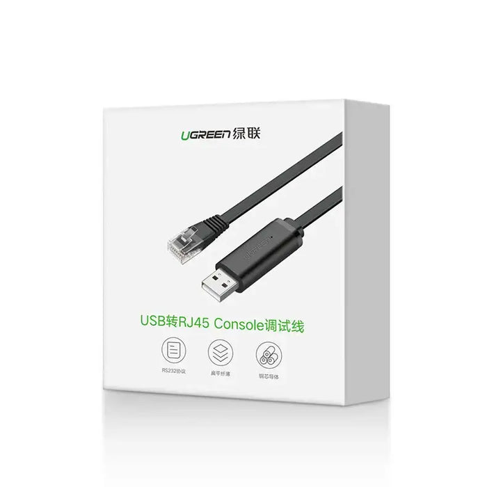 Ugreen console cable USB - Ethernet RJ45 1.5m black (CM204) - Network cables<<<HurtelXML