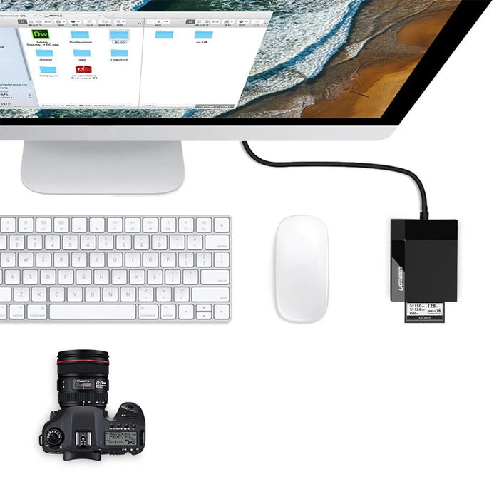 Ugreen CR125 30231 SD / micro SD / CF / MS memory card reader with 1m USB 3.0 cable - black - Flash card