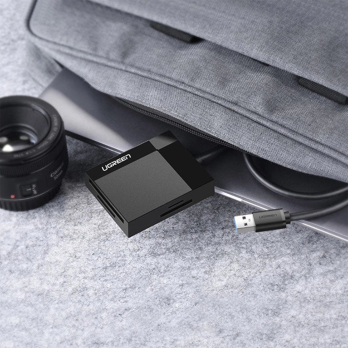 Ugreen CR125 30231 SD / micro SD / CF / MS memory card reader with 1m USB 3.0 cable - black - Flash card