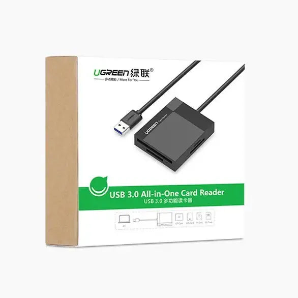 Ugreen CR125 30231 SD / micro SD / CF / MS memory card reader with USB 3.0 cable 0.5m - black - Flash card