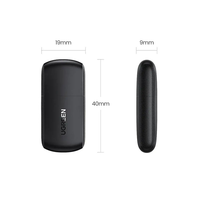 Ugreen dual-band adapter external USB network card - WiFi 11ac AC650 black (CM448) - USB adapters<<<HurtelXML