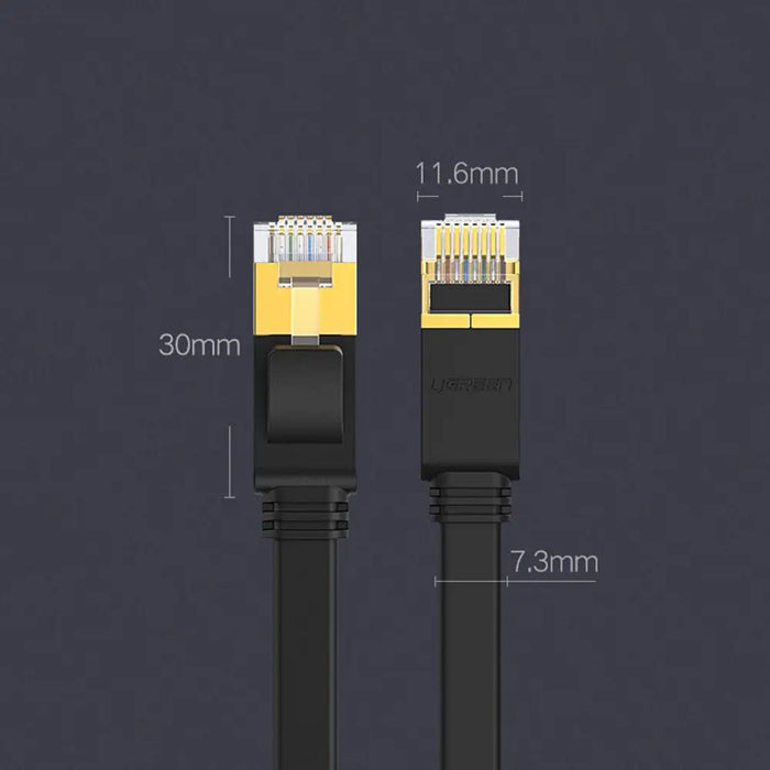 Ugreen Ethernet patch cord U/FTP Cat. 7 10Gb/s flat 0.5m black (NW106) - Network cables<<<HurtelXML