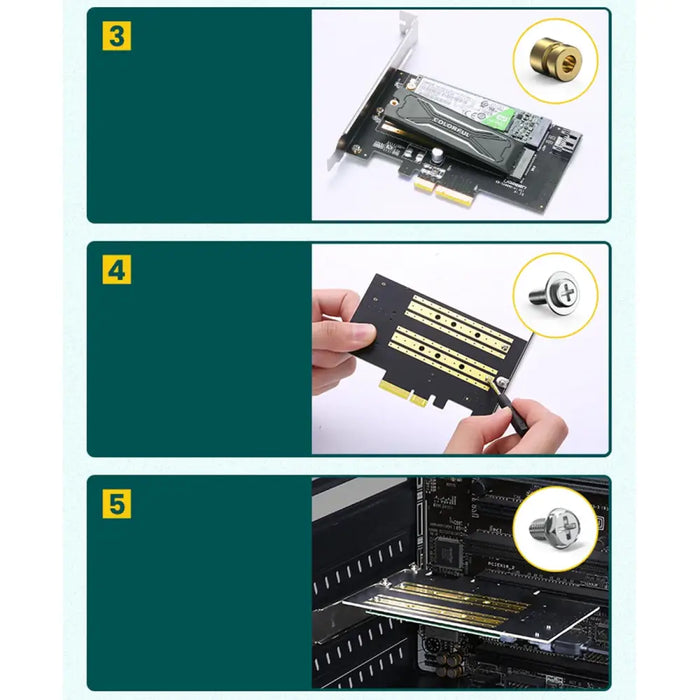 Ugreen expansion card adapter PCIe 3.0 x4 to SSD M.2 M-Key / M.2 B-Key black (CM302) - Others<<<HurtelXML