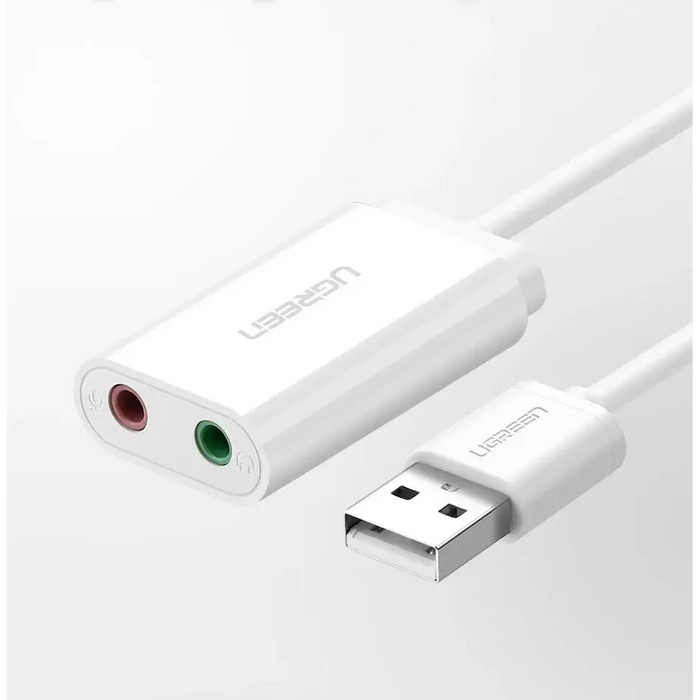 Ugreen external sound card music adapter USB - 3.5 mm mini jack 15cm black (30724) - Audio