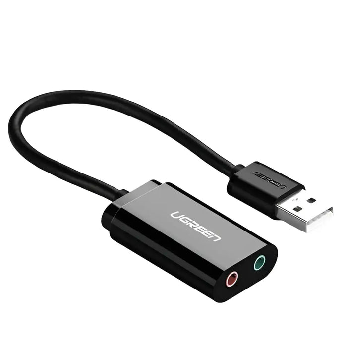 Ugreen external sound card music adapter USB - 3.5 mm mini jack 15cm black (30724) - Audio